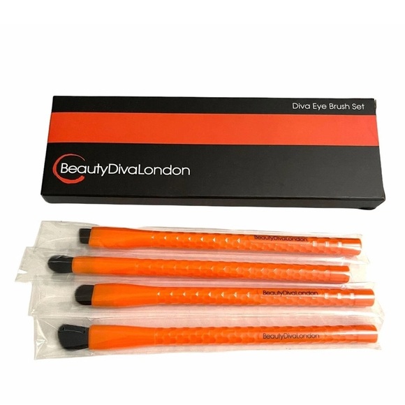 NIB Beauty Diva London Eye Brush Set in Orange - Picture 2 of 5